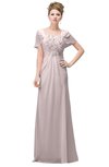 ColsBM Luna Light Pink Casual A-line Square Short Sleeve Floor Length Plus Size Bridesmaid Dresses