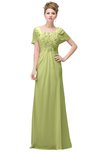 ColsBM Luna Lime Green Casual A-line Square Short Sleeve Floor Length Plus Size Bridesmaid Dresses