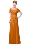 ColsBM Luna Orange Casual A-line Square Short Sleeve Floor Length Plus Size Bridesmaid Dresses