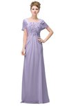 ColsBM Luna Pastel Lilac Casual A-line Square Short Sleeve Floor Length Plus Size Bridesmaid Dresses