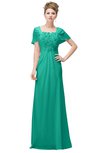 ColsBM Luna Viridian Green Casual A-line Square Short Sleeve Floor Length Plus Size Bridesmaid Dresses