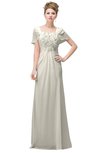ColsBM Luna Whisper White Casual A-line Square Short Sleeve Floor Length Plus Size Bridesmaid Dresses