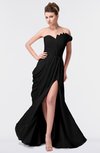 ColsBM Gwen Black Elegant A-line Strapless Sleeveless Backless Floor Length Plus Size Bridesmaid Dresses