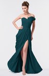 ColsBM Gwen Blue Green Elegant A-line Strapless Sleeveless Backless Floor Length Plus Size Bridesmaid Dresses