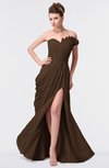 ColsBM Gwen Chocolate Brown Elegant A-line Strapless Sleeveless Backless Floor Length Plus Size Bridesmaid Dresses