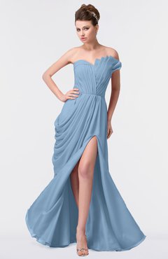 ColsBM Gwen Dusty Blue Elegant A-line Strapless Sleeveless Backless Floor Length Plus Size Bridesmaid Dresses