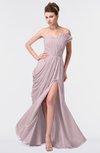 ColsBM Gwen Pale Lilac Elegant A-line Strapless Sleeveless Backless Floor Length Plus Size Bridesmaid Dresses