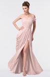 ColsBM Gwen Pastel Pink Elegant A-line Strapless Sleeveless Backless Floor Length Plus Size Bridesmaid Dresses