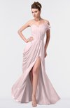 ColsBM Gwen Petal Pink Elegant A-line Strapless Sleeveless Backless Floor Length Plus Size Bridesmaid Dresses