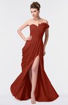 ColsBM Gwen Rust Elegant A-line Strapless Sleeveless Backless Floor Length Plus Size Bridesmaid Dresses