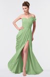 ColsBM Gwen Sage Green Elegant A-line Strapless Sleeveless Backless Floor Length Plus Size Bridesmaid Dresses