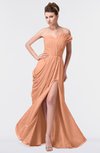 ColsBM Gwen Salmon Elegant A-line Strapless Sleeveless Backless Floor Length Plus Size Bridesmaid Dresses