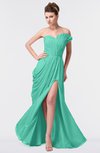 ColsBM Gwen Seafoam Green Elegant A-line Strapless Sleeveless Backless Floor Length Plus Size Bridesmaid Dresses