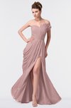 ColsBM Gwen Silver Pink Elegant A-line Strapless Sleeveless Backless Floor Length Plus Size Bridesmaid Dresses