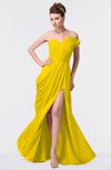 ColsBM Gwen Yellow Elegant A-line Strapless Sleeveless Backless Floor Length Plus Size Bridesmaid Dresses
