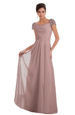 ColsBM Carlee Blush Pink Elegant A-line Wide Square Short Sleeve Appliques Bridesmaid Dresses