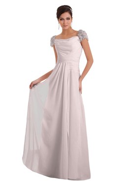 ColsBM Carlee Light Pink Elegant A-line Wide Square Short Sleeve Appliques Bridesmaid Dresses