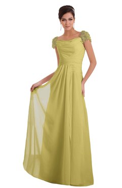 ColsBM Carlee Misted Yellow Elegant A-line Wide Square Short Sleeve Appliques Bridesmaid Dresses