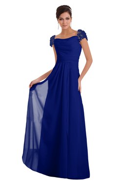 ColsBM Carlee Nautical Blue Elegant A-line Wide Square Short Sleeve Appliques Bridesmaid Dresses