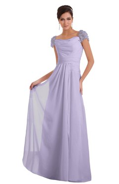 ColsBM Carlee Pastel Lilac Elegant A-line Wide Square Short Sleeve Appliques Bridesmaid Dresses