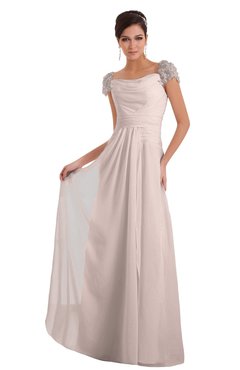 ColsBM Carlee Silver Peony Elegant A-line Wide Square Short Sleeve Appliques Bridesmaid Dresses