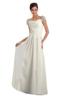 ColsBM Carlee Whisper White Elegant A-line Wide Square Short Sleeve Appliques Bridesmaid Dresses