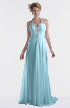 ColsBM Eden Aqua Cinderella A-line Sweetheart Sleeveless Criss-cross Straps Brush Train Plus Size Bridesmaid Dresses
