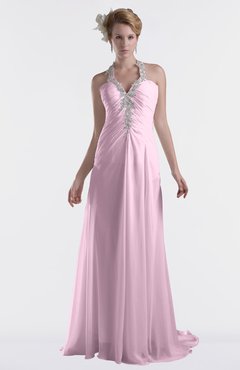 ColsBM Eden Baby Pink Cinderella A-line Sweetheart Sleeveless Criss-cross Straps Brush Train Plus Size Bridesmaid Dresses