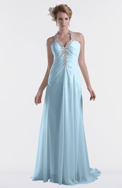 ColsBM Eden Ice Blue Cinderella A-line Sweetheart Sleeveless Criss-cross Straps Brush Train Plus Size Bridesmaid Dresses