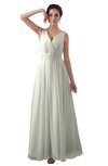 ColsBM Kalani Cream Modern A-line V-neck Zipper Floor Length Plus Size Bridesmaid Dresses