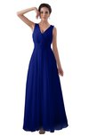 ColsBM Kalani Electric Blue Modern A-line V-neck Zipper Floor Length Plus Size Bridesmaid Dresses