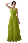 ColsBM Kalani Green Oasis Modern A-line V-neck Zipper Floor Length Plus Size Bridesmaid Dresses