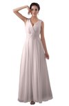 ColsBM Kalani Light Pink Modern A-line V-neck Zipper Floor Length Plus Size Bridesmaid Dresses