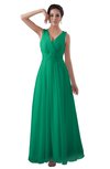 ColsBM Kalani Sea Green Modern A-line V-neck Zipper Floor Length Plus Size Bridesmaid Dresses