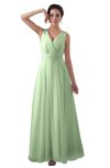 ColsBM Kalani Seacrest Modern A-line V-neck Zipper Floor Length Plus Size Bridesmaid Dresses