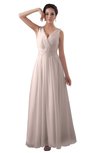 ColsBM Kalani Silver Peony Modern A-line V-neck Zipper Floor Length Plus Size Bridesmaid Dresses