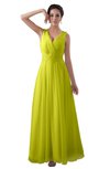 ColsBM Kalani Sulphur Spring Modern A-line V-neck Zipper Floor Length Plus Size Bridesmaid Dresses