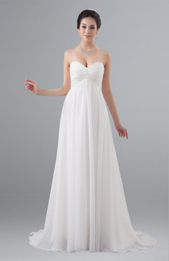 ColsBM Adelyn White Fairytale Church Empire Sleeveless Zip up Court Train Plus Size Bridal Gowns