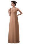 ColsBM Erin Almost Apricot Informal A-line Spaghetti Sleeveless Floor Length Ruching Plus Size Bridesmaid Dresses