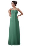 ColsBM Erin Beryl Green Informal A-line Spaghetti Sleeveless Floor Length Ruching Plus Size Bridesmaid Dresses