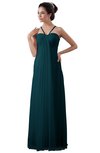 ColsBM Erin Blue Green Informal A-line Spaghetti Sleeveless Floor Length Ruching Plus Size Bridesmaid Dresses