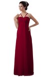 ColsBM Erin Dark Red Informal A-line Spaghetti Sleeveless Floor Length Ruching Plus Size Bridesmaid Dresses