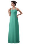ColsBM Erin Mint Green Informal A-line Spaghetti Sleeveless Floor Length Ruching Plus Size Bridesmaid Dresses