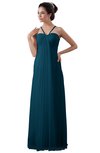 ColsBM Erin Moroccan Blue Informal A-line Spaghetti Sleeveless Floor Length Ruching Plus Size Bridesmaid Dresses