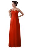 ColsBM Erin Persimmon Informal A-line Spaghetti Sleeveless Floor Length Ruching Plus Size Bridesmaid Dresses