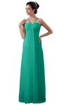 ColsBM Erin Viridian Green Informal A-line Spaghetti Sleeveless Floor Length Ruching Plus Size Bridesmaid Dresses