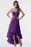 ColsBM Isabel Amaranth Purple Simple A-line Zipper Tea Length Paillette Plus Size Bridesmaid Dresses