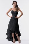 ColsBM Isabel Black Simple A-line Zipper Tea Length Paillette Plus Size Bridesmaid Dresses