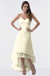 ColsBM Isabel Bleached Sand Simple A-line Zipper Tea Length Paillette Plus Size Bridesmaid Dresses