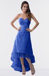 ColsBM Isabel Dazzling Blue Simple A-line Zipper Tea Length Paillette Plus Size Bridesmaid Dresses